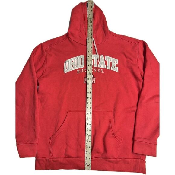 Ohio State Buckeyes Red Hoodie Sweatshirt Men’s L Stitched Embroidered NCAA - Picture 3 of 4